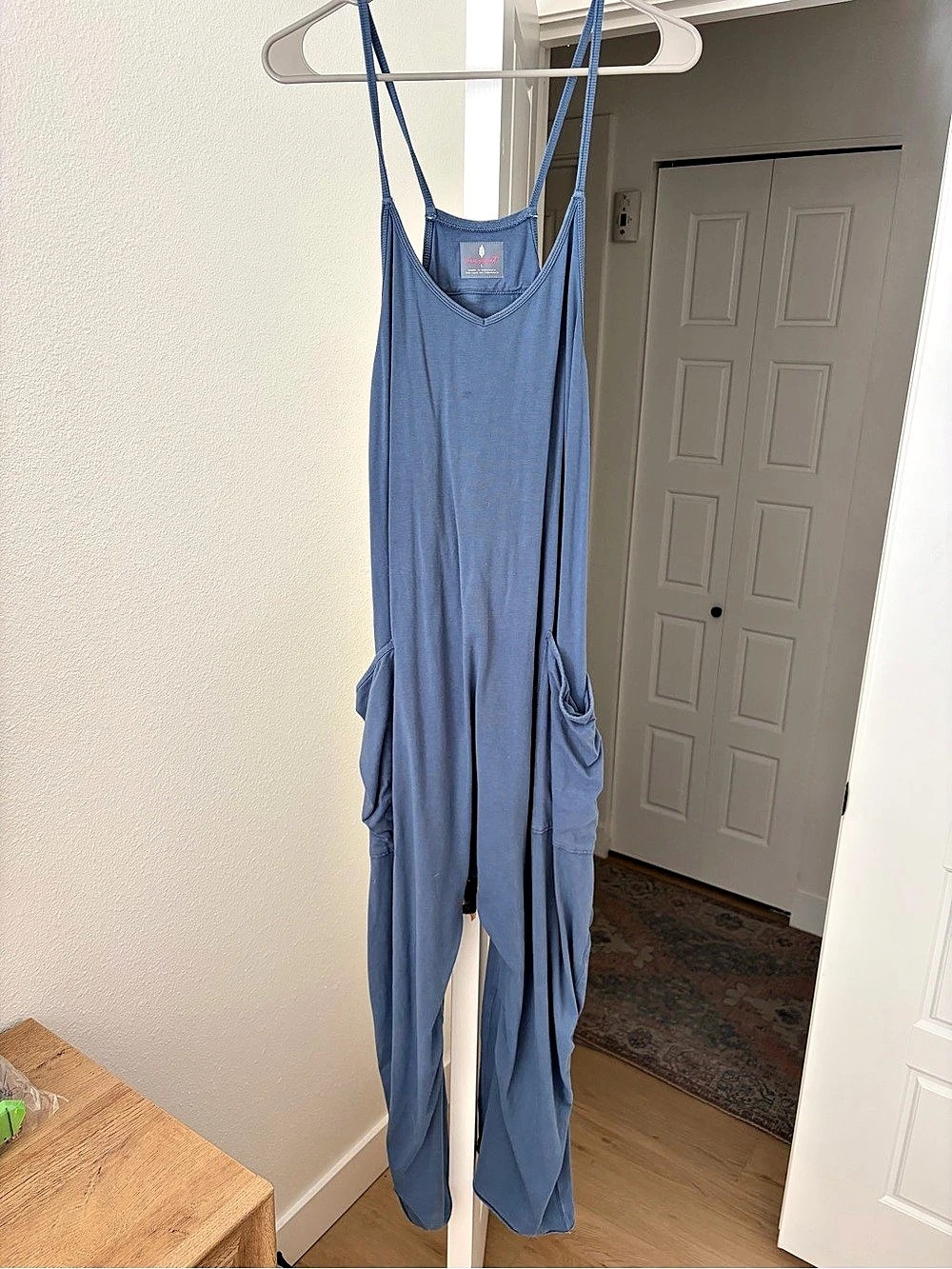 Free People Hot Shot Onesie Women's Blue Wide Leg Jumpsuit